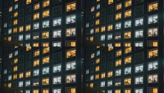 办公室窗户夜晚加班现代商务工作场景高清在线视频素材下载