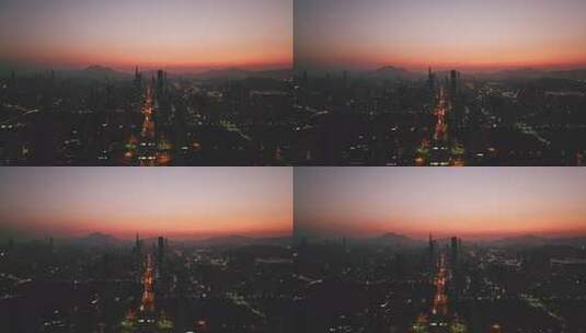 深圳城市日落全景俯瞰高清在线视频素材下载