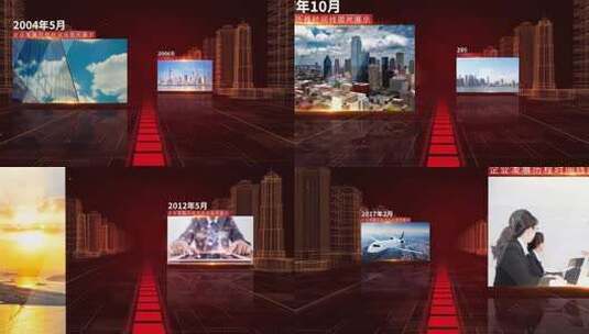 红色城市科技感图文高清AE视频素材下载