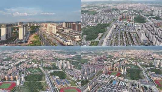 傍晚航拍江西省抚州市金溪县美丽县城高清在线视频素材下载