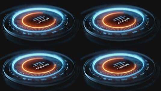 科幻圆形UI界面数据信息流转动高清在线视频素材下载