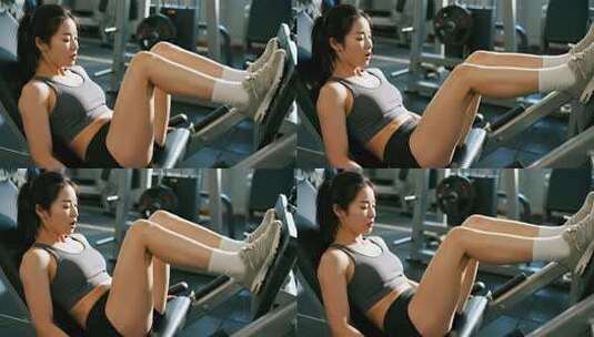 健身房女性力量训练健康生活方式视频高清在线视频素材下载