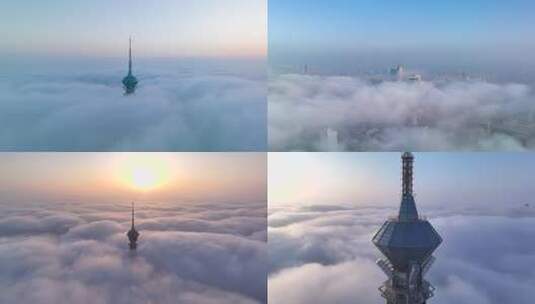 石家庄市区云海合集高清在线视频素材下载