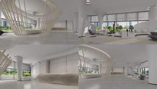 现代写字楼休息区空镜合集高清在线视频素材下载