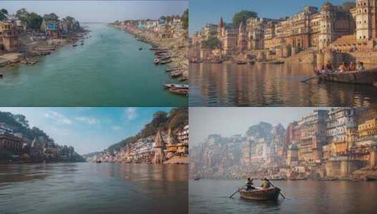印度恒河风光高清在线视频素材下载
