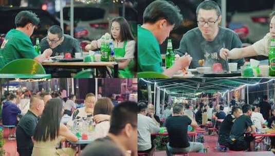 人们聚餐吃美食场景素材高清在线视频素材下载