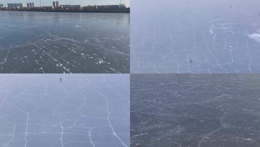 冬季湖水冰面高清在线视频素材下载