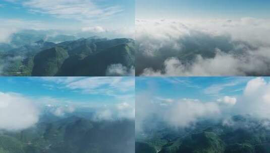 晴天清晨大山云海云雾高清在线视频素材下载