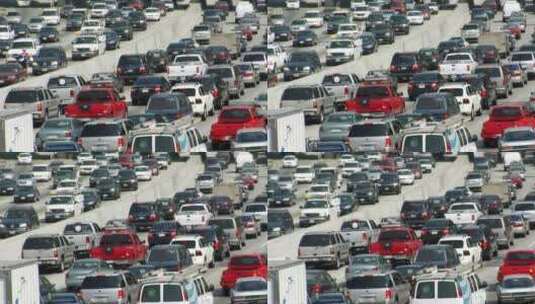 高速公路拥挤的交通实拍高清在线视频素材下载