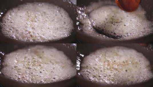 拔丝红薯拔丝苹果糖浆制作高清在线视频素材下载