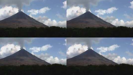 活火山的浓烟和灰烬高清在线视频素材下载