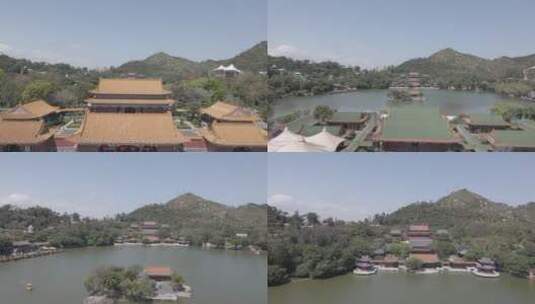 珠海市圆明新园4K航拍3高清在线视频素材下载
