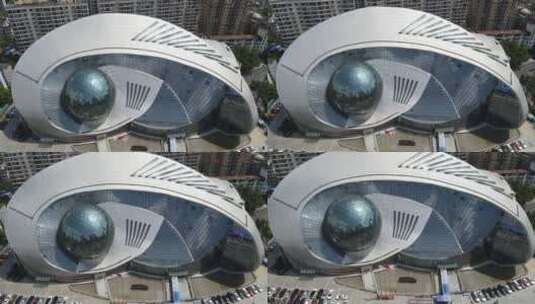 4K航拍广西南宁科技馆地标建筑高清在线视频素材下载