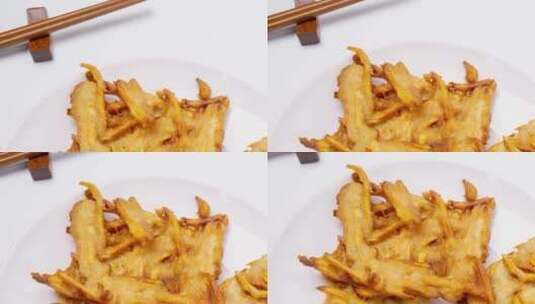 油炸红薯条特色食品4k滑轨平移高清在线视频素材下载