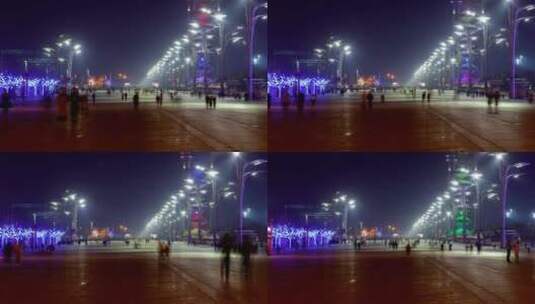 北京夜间步行街高清在线视频素材下载