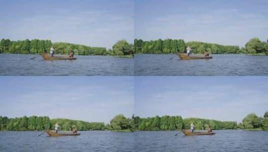 4K渔夫渔船湖水高清在线视频素材下载