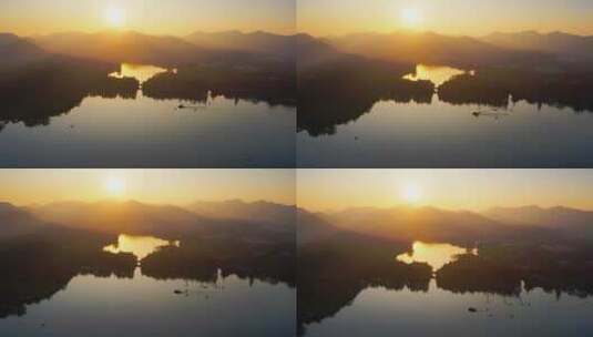 杭州冬季西湖夕阳高清在线视频素材下载
