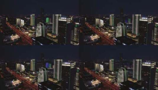 苏州相城区航拍夜景高清在线视频素材下载