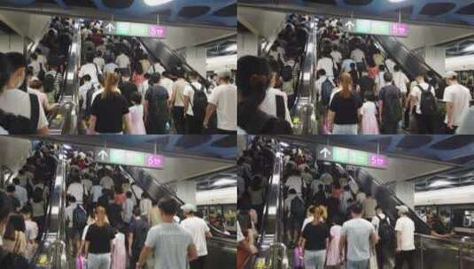 地铁 深圳地铁 挤地铁 通勤高清在线视频素材下载
