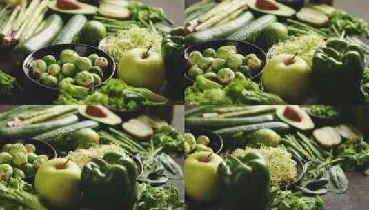 健康的蔬菜与水果高清在线视频素材下载