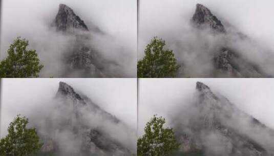 山峰山巅云雾流动高清在线视频素材下载