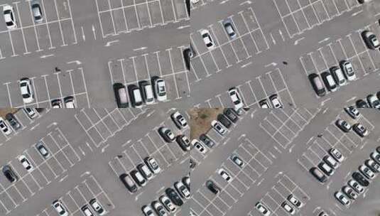 俯拍停车场高清在线视频素材下载