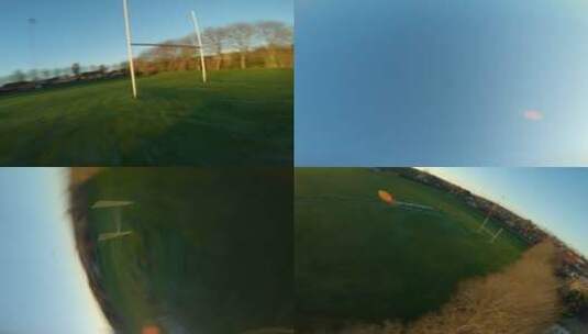 无人机旋转拍摄足球场高清在线视频素材下载