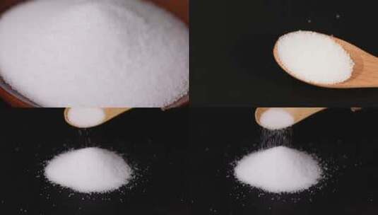 食盐细盐白色粉末白砂糖高清在线视频素材下载