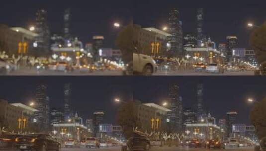 新年城市街道 新年城市夜景高清在线视频素材下载