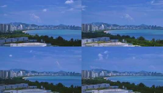 三亚湾海滨城市风光延时高清在线视频素材下载