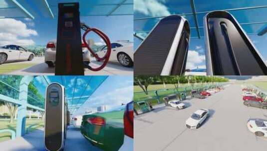 新能源电动车充电桩视频素材高清在线视频素材下载