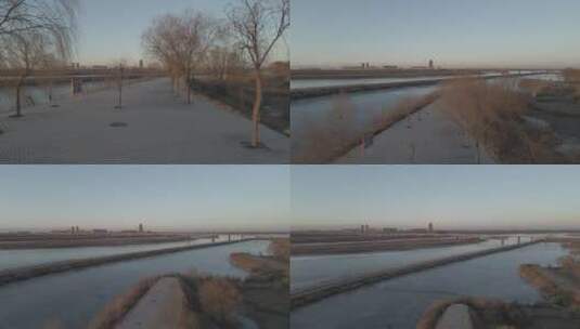 冰封的河面景象高清在线视频素材下载