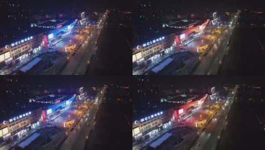 夜晚街景航拍高清在线视频素材下载