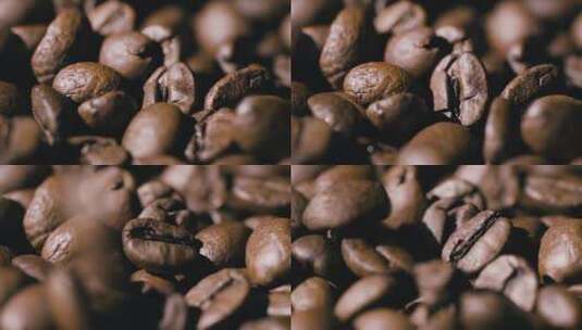 微距咖啡豆特写咖色高清在线视频素材下载