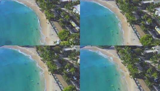 无人机拍摄附近的海滩高清在线视频素材下载