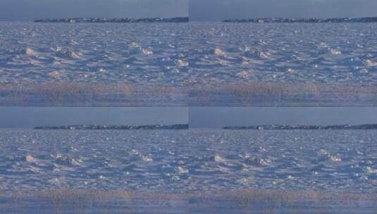 加拿大马尼托巴省哈德逊湾的冰冻广阔高清在线视频素材下载