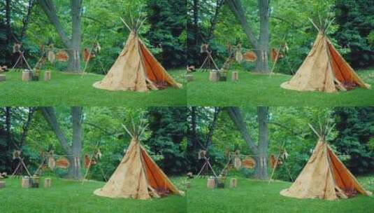 森林中的营地高清在线视频素材下载