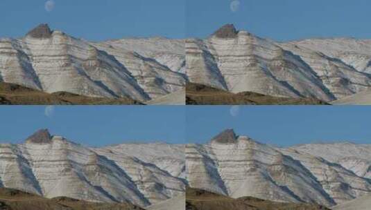 一轮满月从巴塔哥尼亚的安第斯山脉升起高清在线视频素材下载