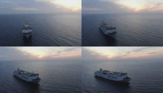 西沙群岛南海游轮航拍高清在线视频素材下载