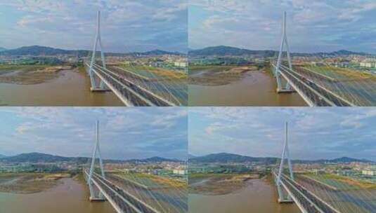 厦门漳州跨海大桥厦漳大桥航拍高清在线视频素材下载