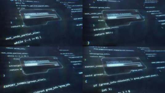 科幻屏幕上的计算机代码高清在线视频素材下载