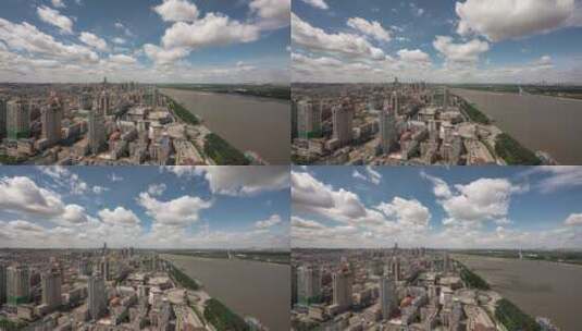 哈尔滨市人民防洪胜利纪念塔延时4k高清在线视频素材下载