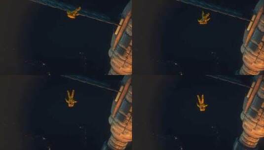 宇航员太空坠落3D动画高清在线视频素材下载