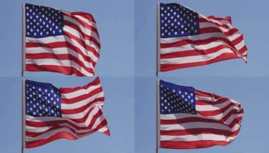 美国国旗随风飘扬高清在线视频素材下载
