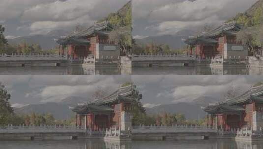 中式建筑山水风景高清在线视频素材下载