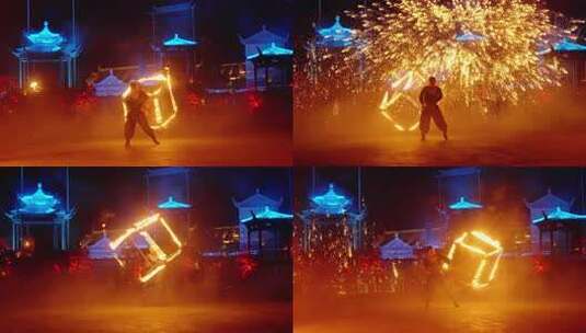 传统民俗文化焰火表演高清在线视频素材下载