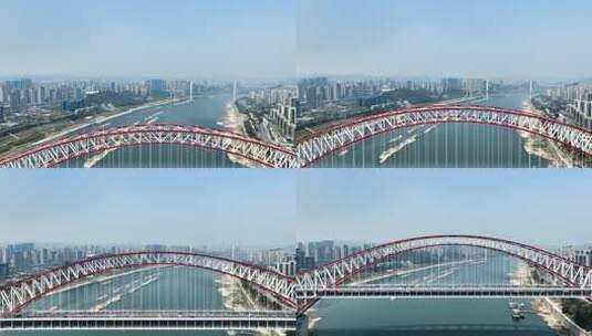 4K重庆朝天门大桥航拍高清在线视频素材下载
