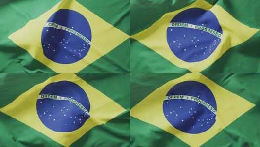巴西国旗飘动高清在线视频素材下载