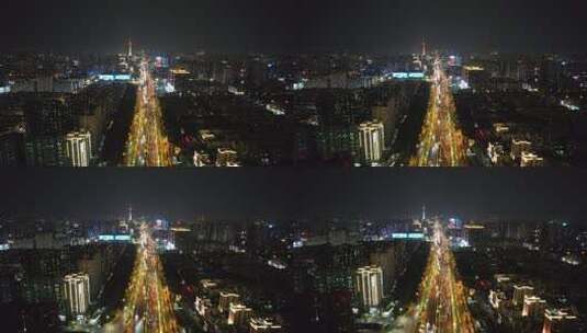 河南郑州城市夜景交通车水马龙车流航拍 (5)高清在线视频素材下载