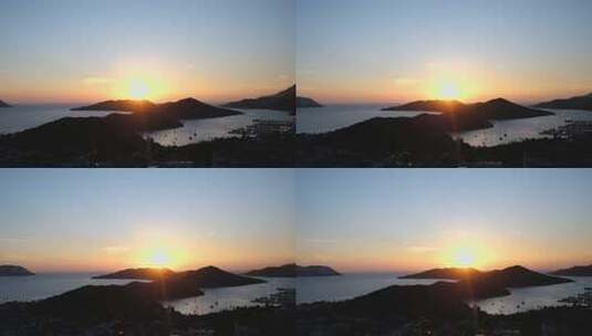 土耳其海湾上的日落高清在线视频素材下载